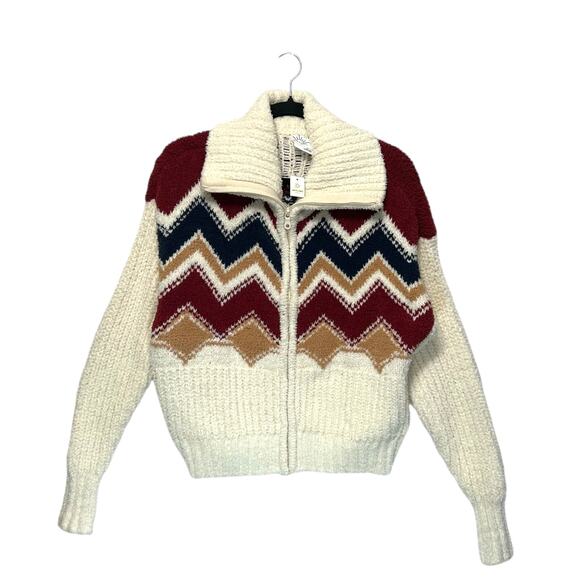 Offline By Aerie Marshmallow Moves Chevron Sweater NWT Women's Sz XS Relaxed Fit - Picture 1 of 6